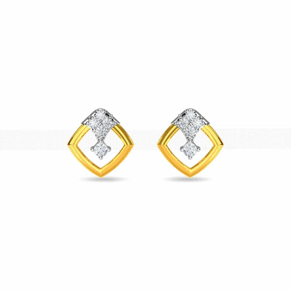 Henley Earrings – Contemporary 18K Gold Diamond Studs