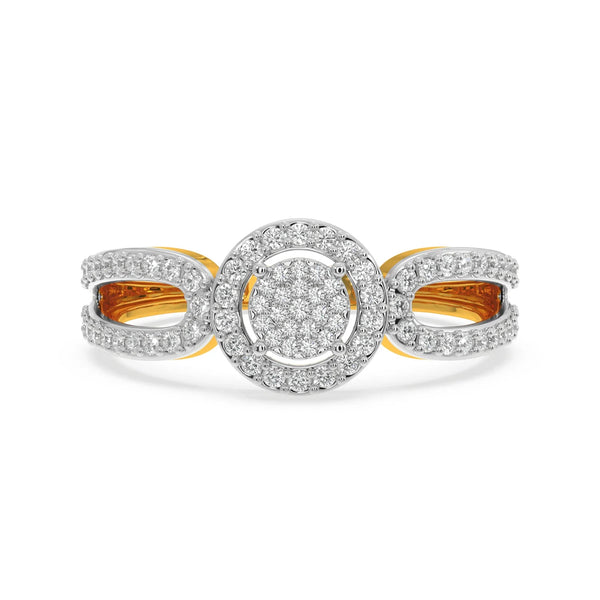 Radiant Cluster Diamond Halo Ring in 14K Gold