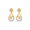Radiant Swirl Diamond Earrings in 14k Gold