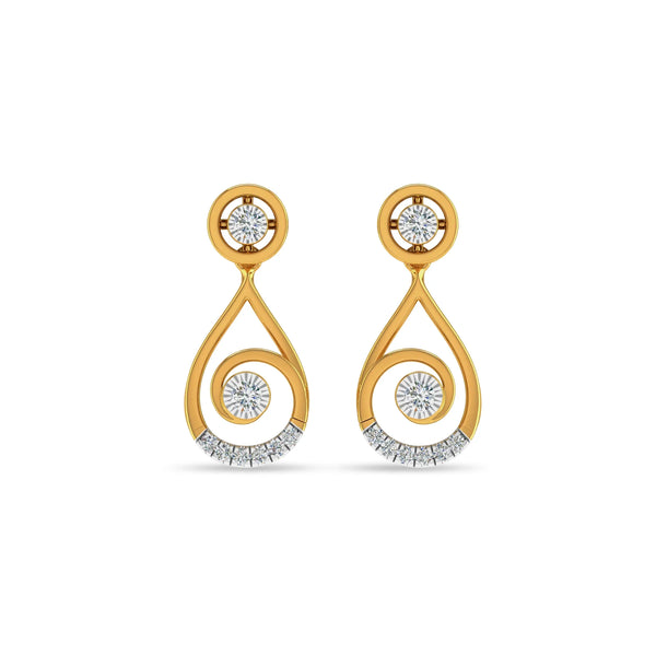 Radiant Swirl Diamond Earrings in 14k Gold
