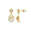 Radiant Swirl Diamond Earrings in 14k Gold
