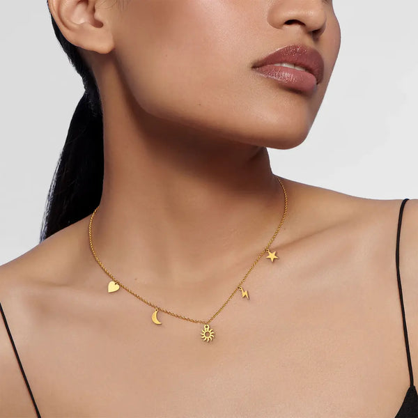 Anipa Necklace – Delicate 18K Gold & Diamond Pendant Necklace