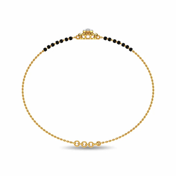 Darya Mangalsutra Bracelet – Elegant 18K Gold & Diamond Hand Chain