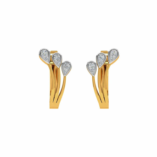 Elisie Earrings – Elegant 18K Gold Diamond Studs