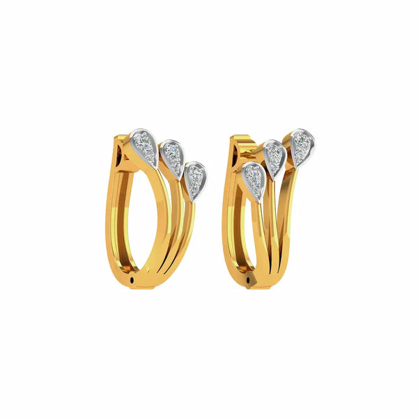 Elisie Earrings – Elegant 18K Gold Diamond Studs