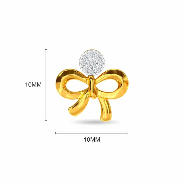 Elegant Diamond Bow Stud Earrings – 18K Gold