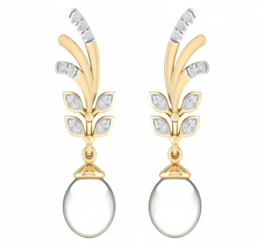 Ethereal Plume: 18K Gold, Diamond & Gemstone Earrings