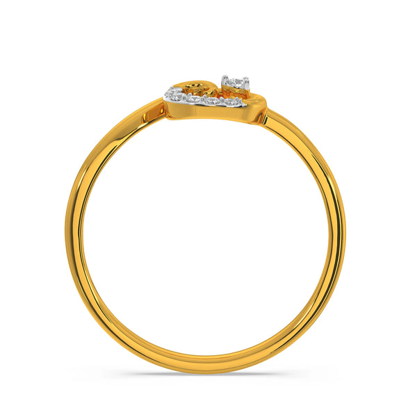 Radiant Swirl 18K Diamond Promise Ring