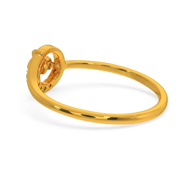 Radiant Swirl 18K Diamond Promise Ring